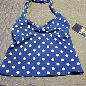 Beach House blue and  cream tankini size 8 NWT